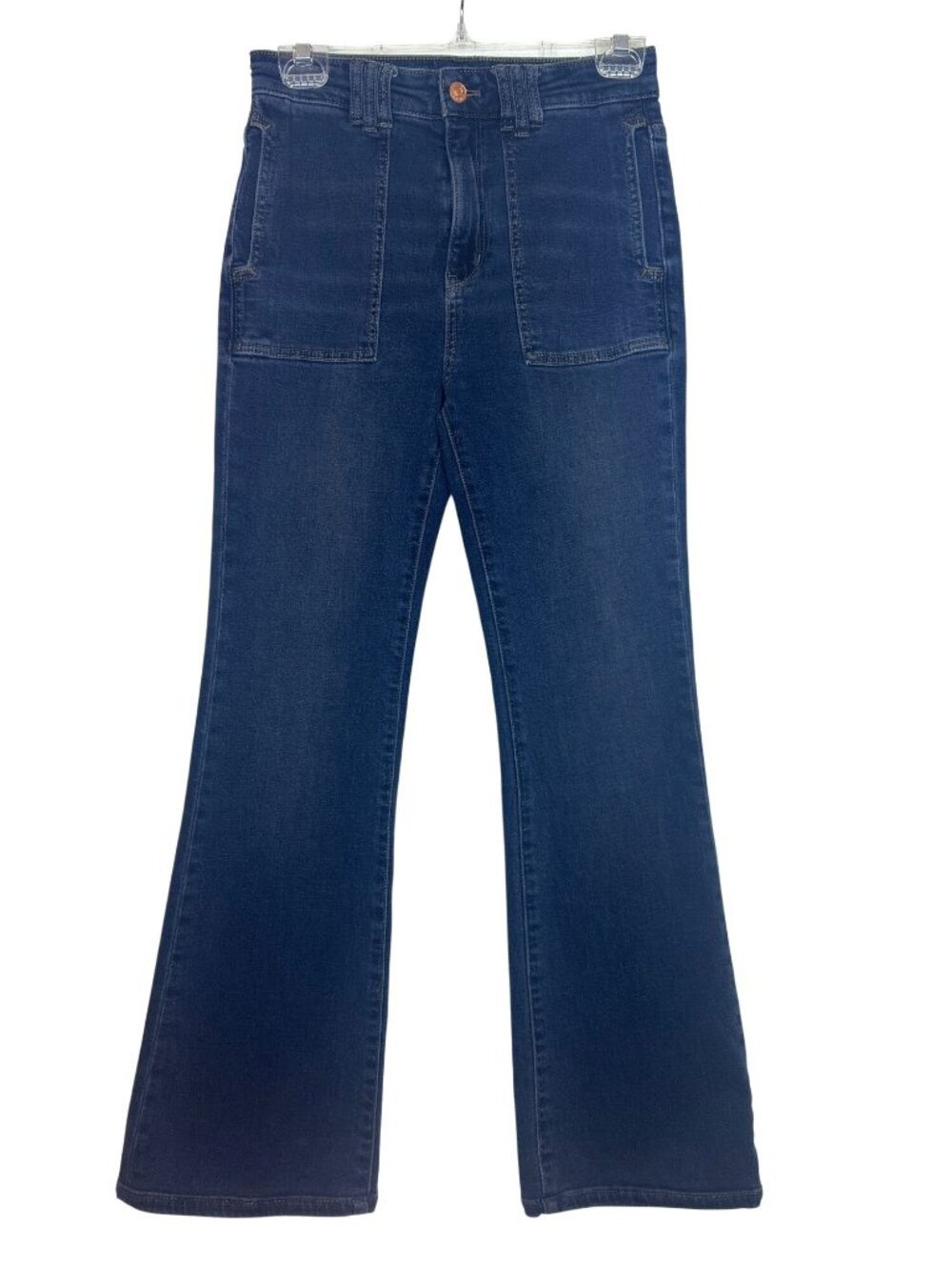 Antropologie Pilcro The Icon Flare Jeans Women's Size 27 Dark Blue Denim Wash